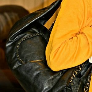 Black chained large bag